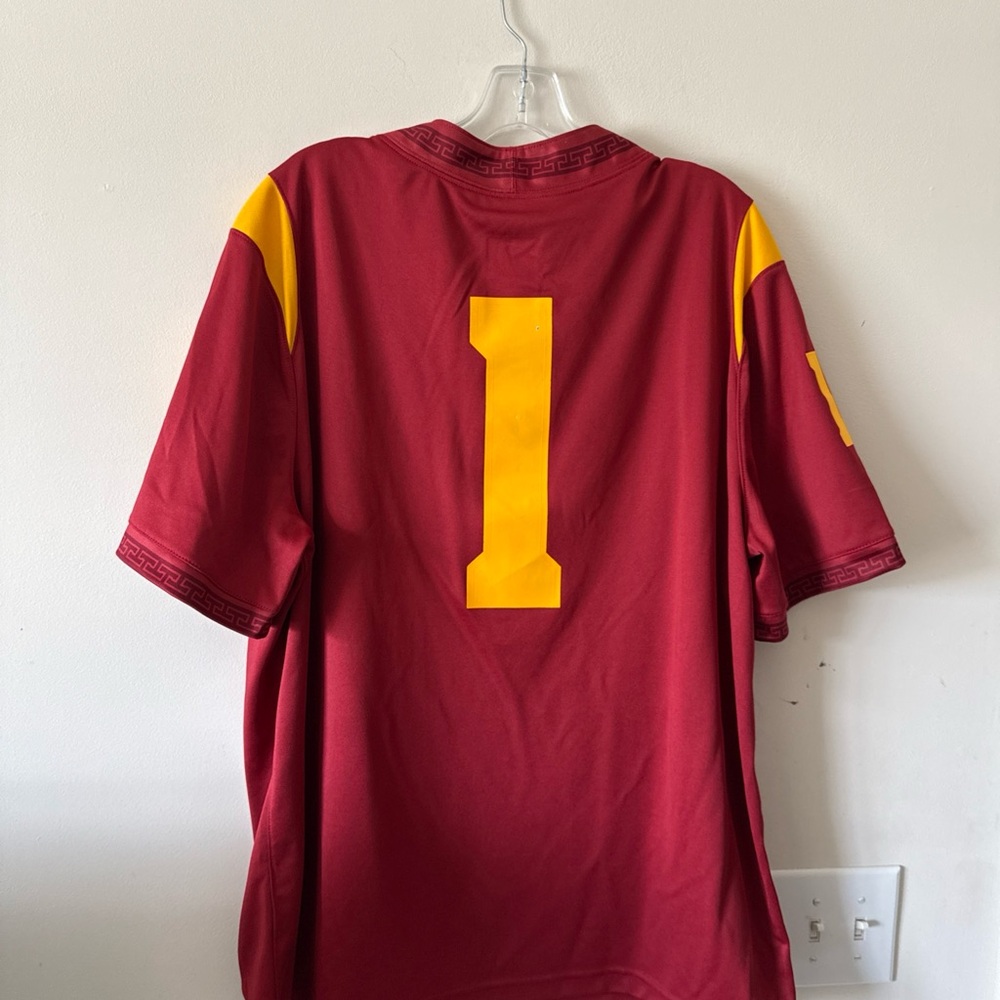 Nike Men's Maroon and Yellow Jersey - Picture 7 of 7